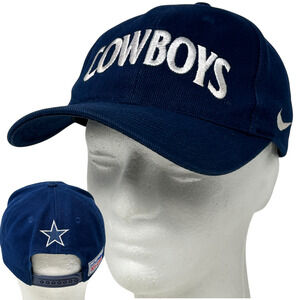 Vintage 90s Nike Dallas Cowboys Hat Cap Blue NFL Pro Line Snapback Swoosh